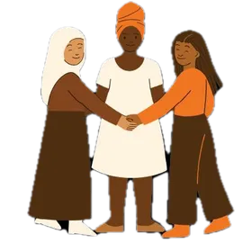 Beijing +30 And Beyond logo — three women of different generations holding hands in unity